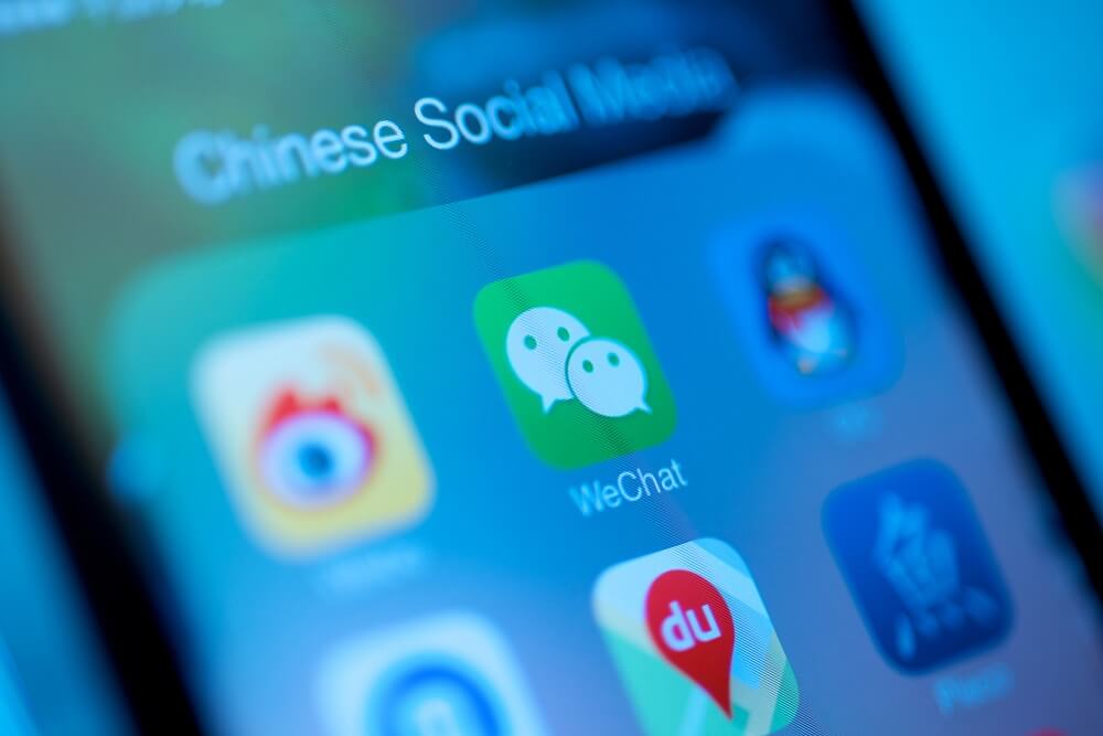 Chinese social media apps on a smartphone